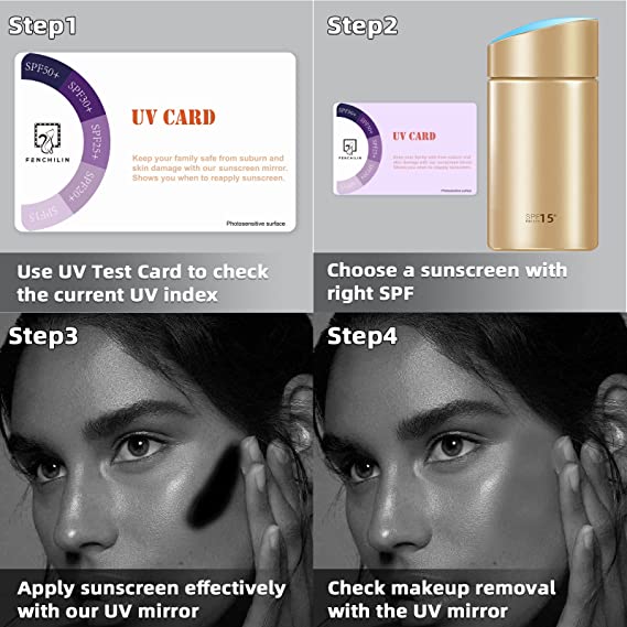 2023 New LED UV Camera for Sunscreen Test Travel Compact Vanity Mirror(4.5 Inch)| FENCHILIN - FENCHILIN