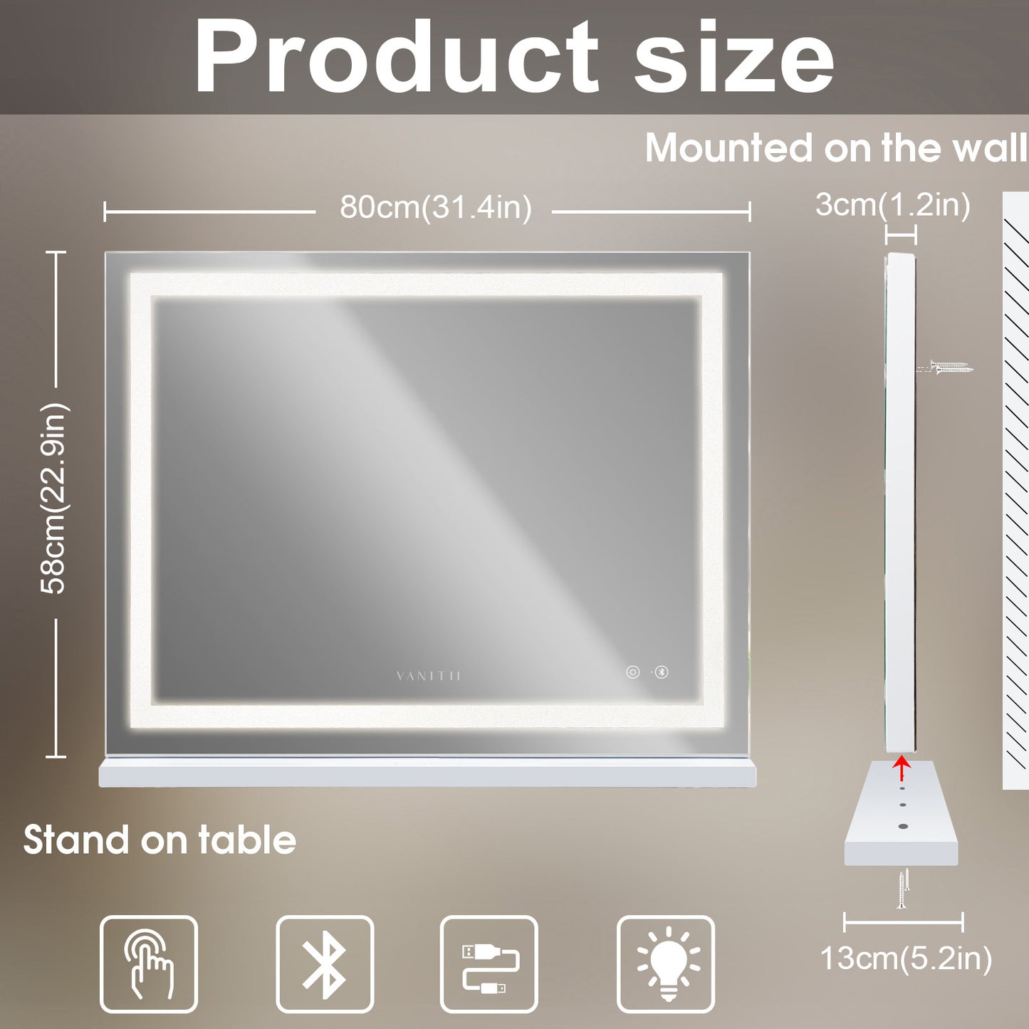 Fenchilin Hollywood led strip Music Mirror