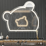Anti-fog Wall Mounted Frameless Backlit Cute Bear Smart Led Bathroom Mirror (Dia 75/85/95cm)| FENCHILIN - FENCHILIN