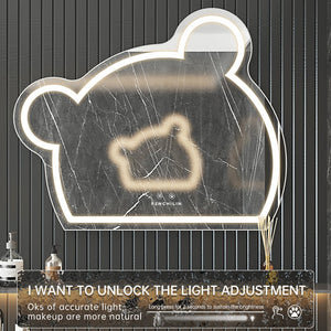 
                  
                    Load image into Gallery viewer, Anti-fog Wall Mounted Frameless Backlit Cute Bear Smart Led Bathroom Mirror (Dia 75/85/95cm)| FENCHILIN - FENCHILIN
                  
                