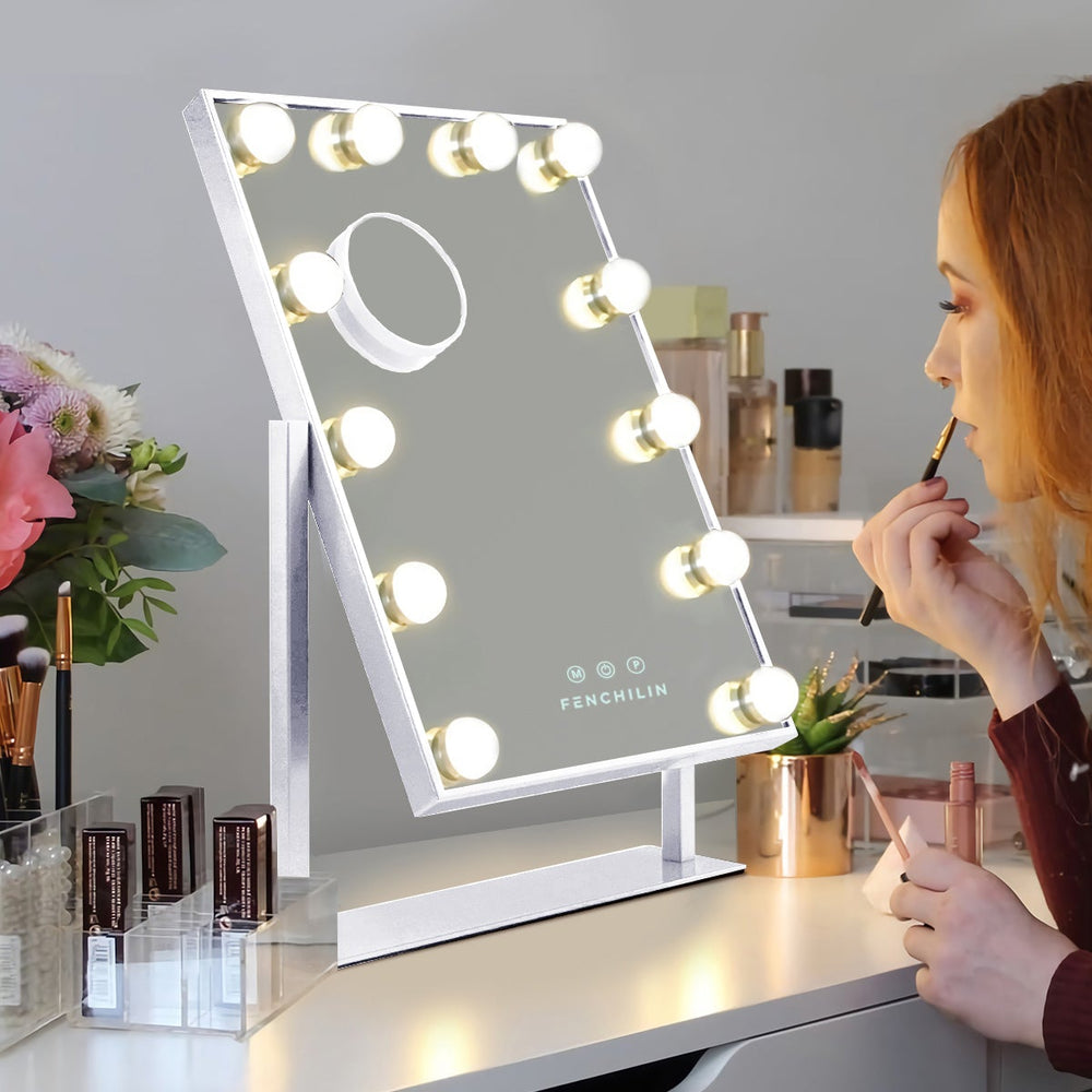 
                  
                    Load image into Gallery viewer, bottom price🔥Hollywood Silm Vanity Mirror L (14.5&amp;quot;x18.5&amp;quot;) | 12 Dimmable LED Bulbs FENCHILIN - FENCHILIN
                  
                