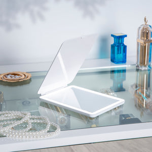 
                  
                    Load image into Gallery viewer, Flip-up Compact LED Vanity Mirror S | FENCHILIN - FENCHILIN
                  
                