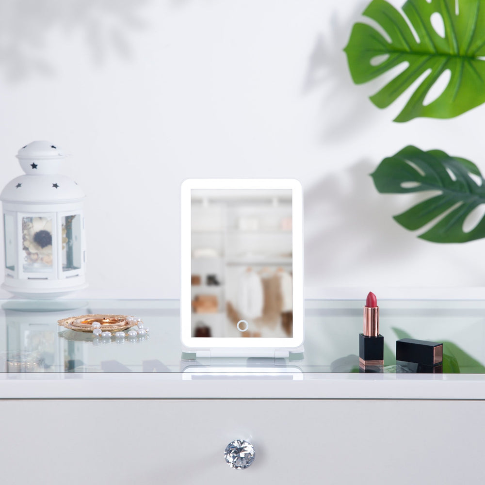 Flip-up Compact LED Vanity Mirror S | FENCHILIN - FENCHILIN