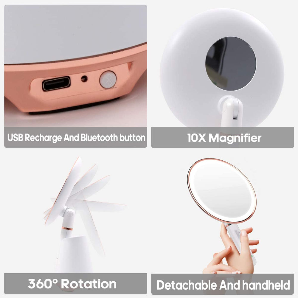 
                  
                    Load image into Gallery viewer, Handheld 6 inch Wireless Charge Vanity Mirror | FENCHILIN - FENCHILIN
                  
                