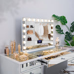 Hollywood Large Vanity Mirror LCD Screen XXXL (31.5" X 23.6") | 18 Dimmable LED Bulbs FENCHILIN - FENCHILIN