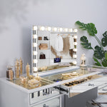 Hollywood Large Vanity Mirror Stepless Dimming Lights 3 Colour Mode LCD Scree XXXL (31.5" X 23.6") |FENCHILIN - FENCHILIN