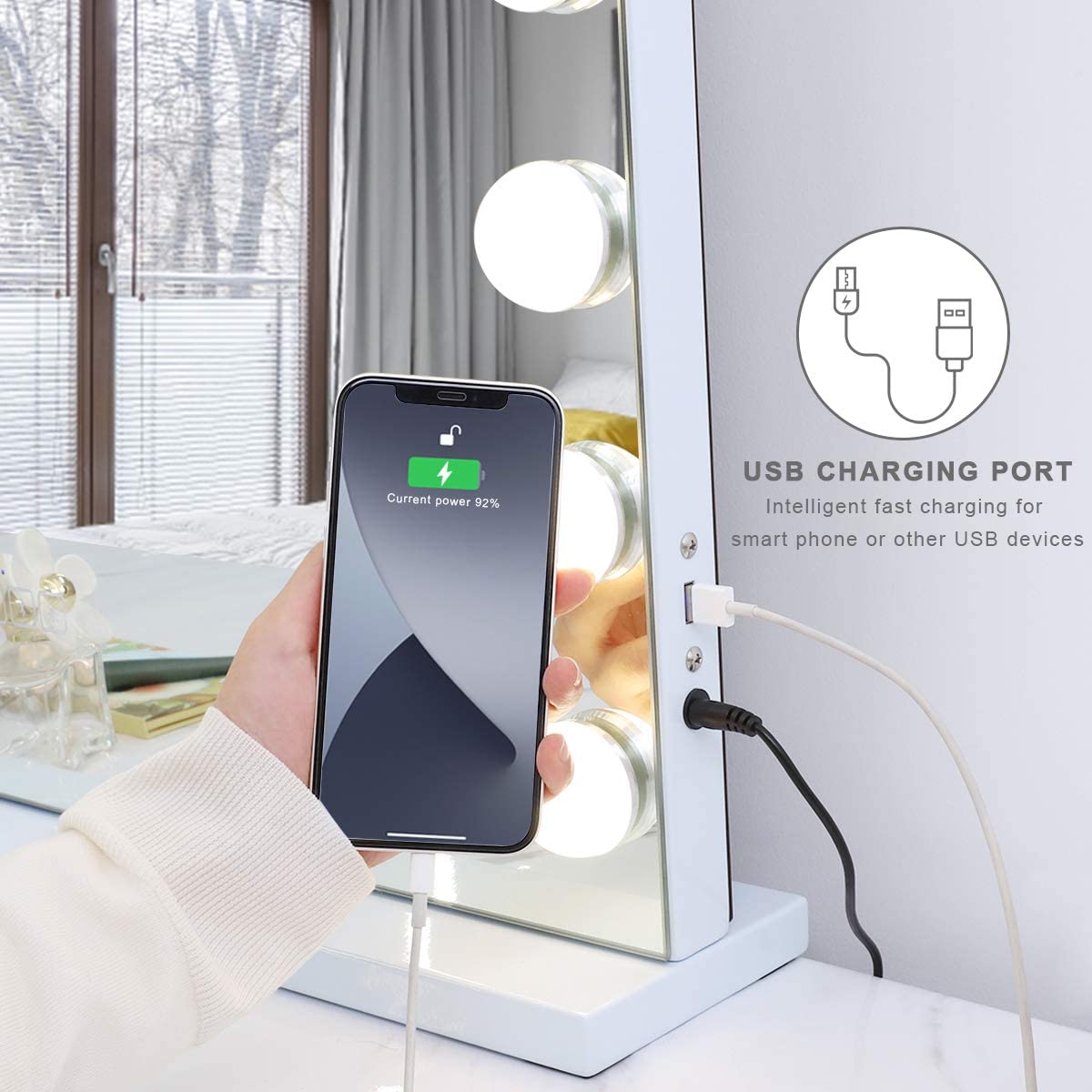 Hollywood Pro Vanity Mirror XXXL (31.5" X 23.6") | 18 Dimmable LED Bulbs FENCHILIN - FENCHILIN