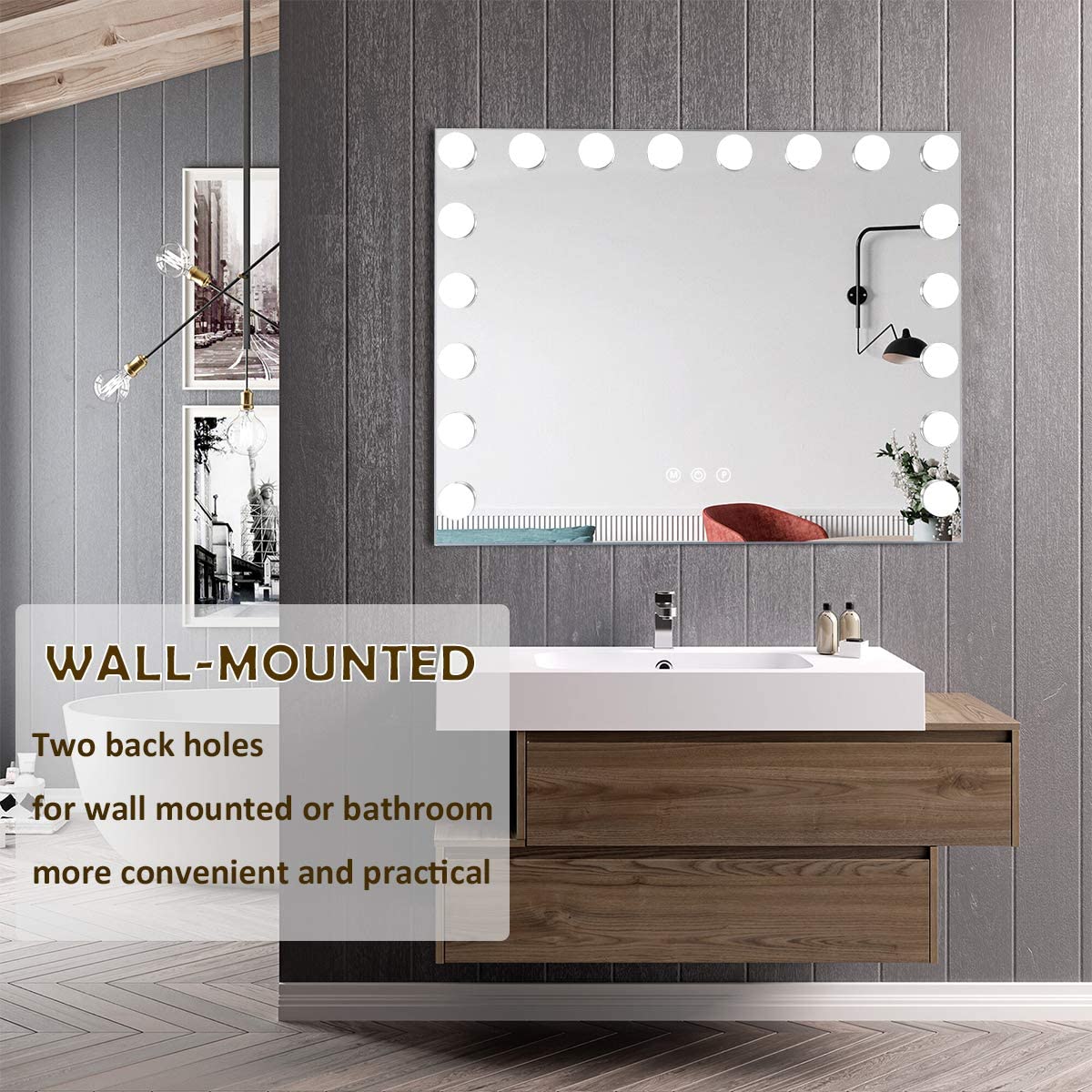 Hollywood Pro Vanity Mirror XXXL (31.5" X 23.6") | 18 Dimmable LED Bulbs FENCHILIN - FENCHILIN