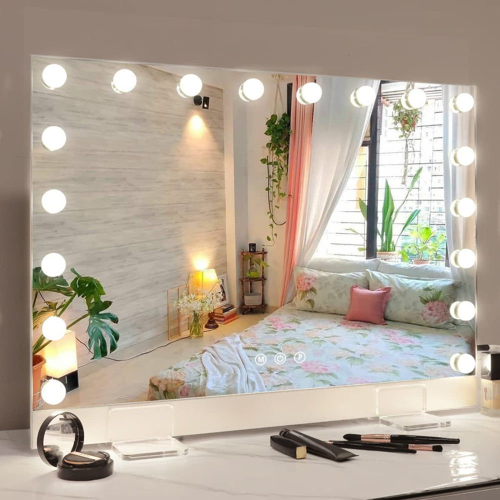 
                  
                    Load image into Gallery viewer, Hollywood Ultra Thin Vanity Mirror With Bluetooth Speaker (31.5&amp;quot;L x 22.8&amp;quot;W) | 18 Dimmable LED Bulbs FENCHILIN - FENCHILIN
                  
                