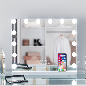 
                  
                    Load image into Gallery viewer, Hollywood Vanity Mirror Slim Metal Frame Design XL (19.7&amp;quot;x 16.5&amp;quot;) | 14 Dimmable LED Bulbs FENCHILIN - FENCHILIN
                  
                