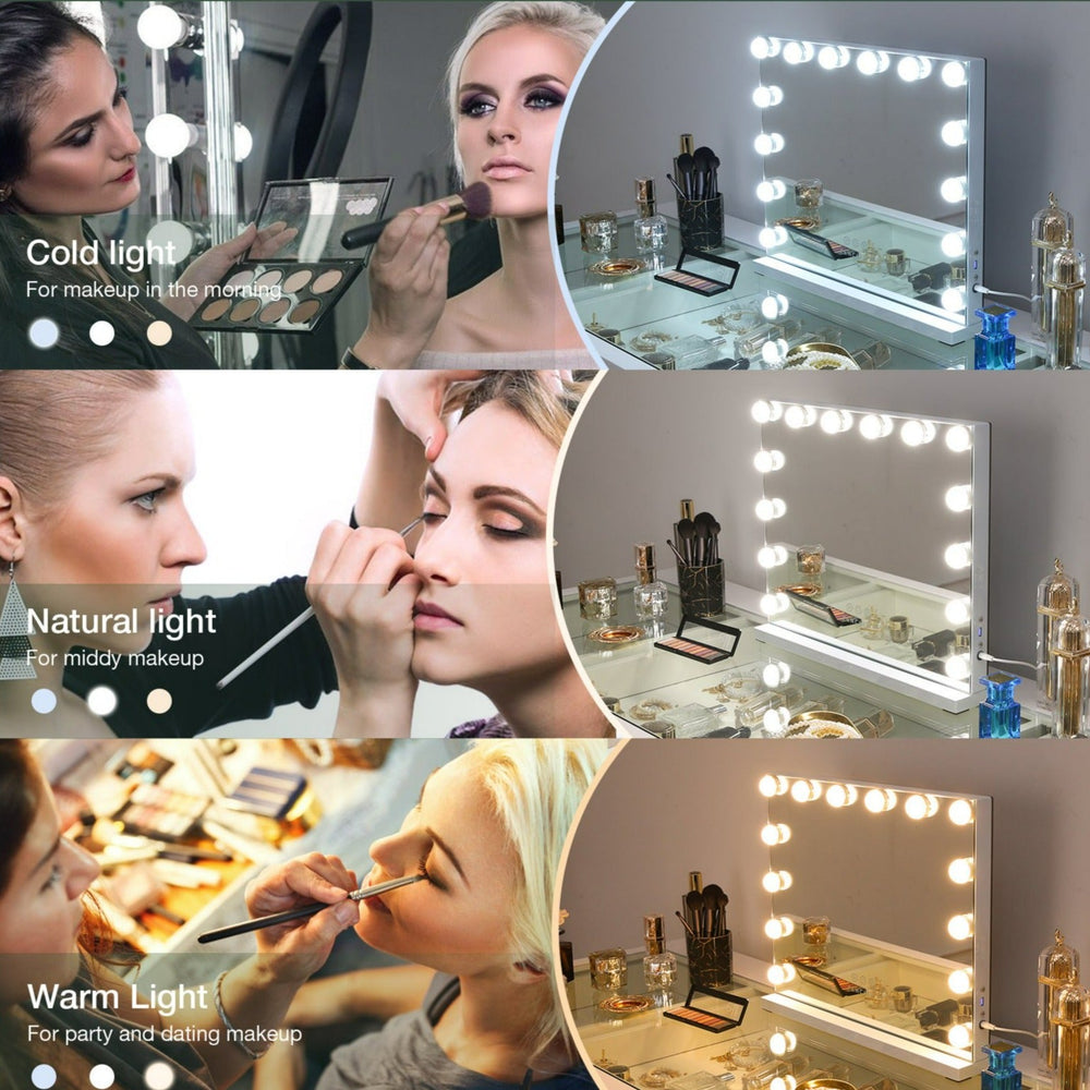 
                  
                    Load image into Gallery viewer, Hollywood Vanity Mirror Slim Metal Frame Design XL (19.7&amp;quot;x 16.5&amp;quot;) | 14 Dimmable LED Bulbs FENCHILIN - FENCHILIN
                  
                