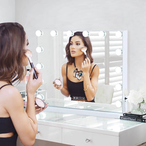 
                  
                    Load image into Gallery viewer, Hollywood Vanity Mirror Slim Metal Frame Design XL (19.7&amp;quot;x 16.5&amp;quot;) | 14 Dimmable LED Bulbs FENCHILIN - FENCHILIN
                  
                