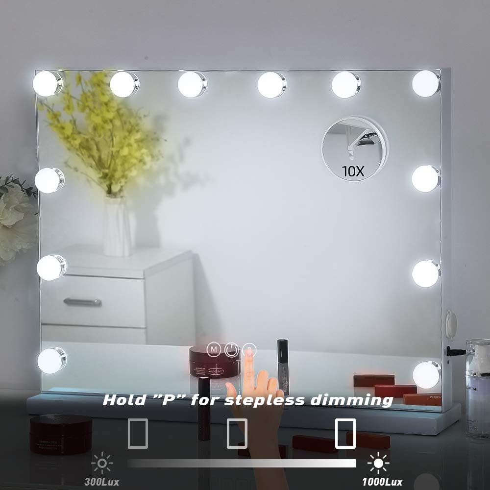 
                  
                    Load image into Gallery viewer, Hollywood Vanity Mirror Slim Metal Frame Design XL (19.7&amp;quot;x 16.5&amp;quot;) | 14 Dimmable LED Bulbs FENCHILIN - FENCHILIN
                  
                
