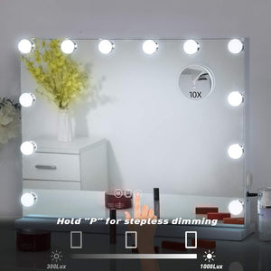 
                  
                    Load image into Gallery viewer, Hollywood Vanity Mirror Slim Metal Frame Design XL (19.7&amp;quot;x 16.5&amp;quot;) | 14 Dimmable LED Bulbs FENCHILIN - FENCHILIN
                  
                
