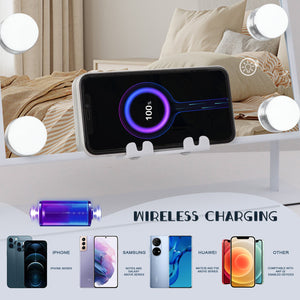 
                  
                    Load image into Gallery viewer, Hollywood Vanity Mirror with Wireless Charger and Bluetooth Speaker | L (14.5&amp;quot;x18.5&amp;quot;) | 12 Dimmable LED Bulbs FENCHILIN - FENCHILIN
                  
                