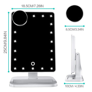 
                  
                    Load image into Gallery viewer, Makeup Mirror with Bluetooth Speaker Vanity Mirror 20 LED lights S | FENCHILIN - FENCHILIN
                  
                