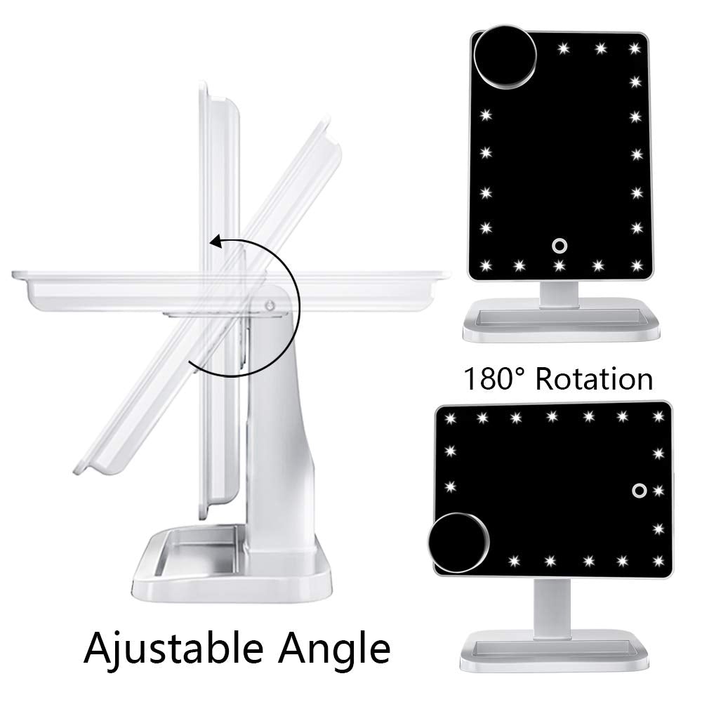 
                  
                    Load image into Gallery viewer, Makeup Mirror with Bluetooth Speaker Vanity Mirror 20 LED lights S | FENCHILIN - FENCHILIN
                  
                