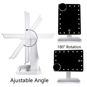 
                  
                    Load image into Gallery viewer, Makeup Mirror with Bluetooth Speaker Vanity Mirror 20 LED lights S | FENCHILIN - FENCHILIN
                  
                
