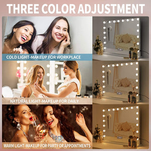 
                  
                    Load image into Gallery viewer, Xmas Discount Hollywood Large Vanity Mirror LCD Screen Speaker XXXL (W27.5&amp;quot; X L22.4&amp;quot;) | 18 Dimmable LED Bulbs Mirror FENCHILIN - FENCHILIN
                  
                