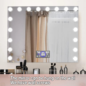 
                  
                    Load image into Gallery viewer, Xmas Discount Hollywood Large Vanity Mirror LCD Screen Speaker XXXL (W27.5&amp;quot; X L22.4&amp;quot;) | 18 Dimmable LED Bulbs Mirror FENCHILIN - FENCHILIN
                  
                